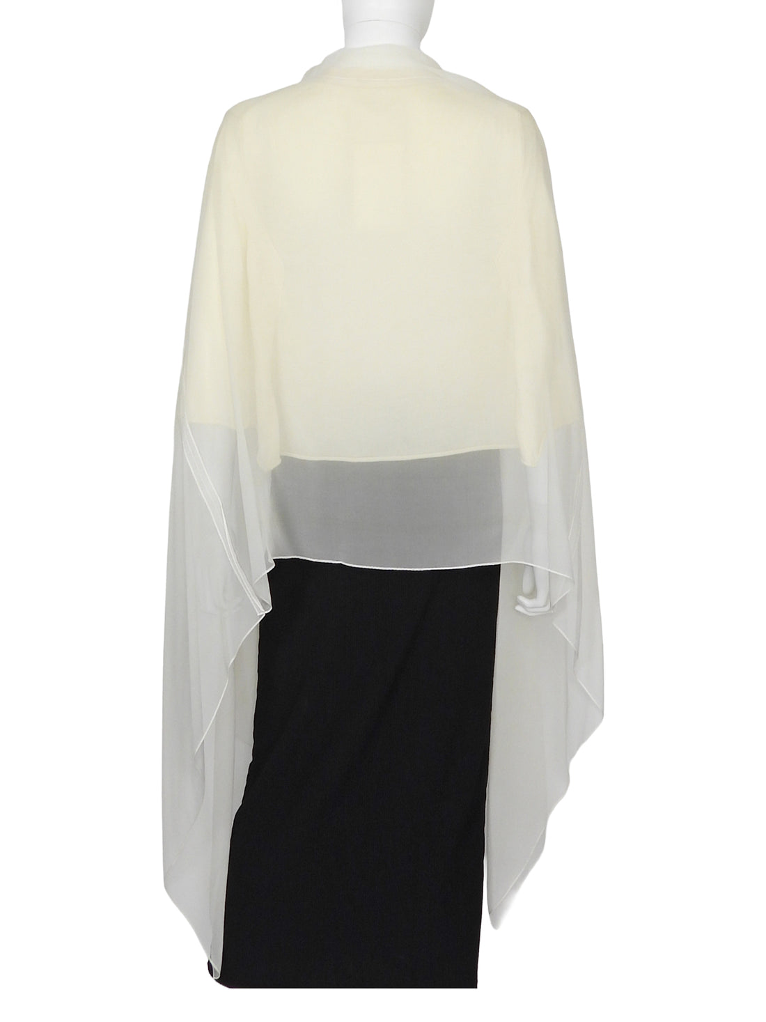 Sacai Ivory Sheer Silk overlay Knit Cape - O/S