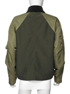 Sacai Army Green Mixed Media Cropped Jacket - 2 / M