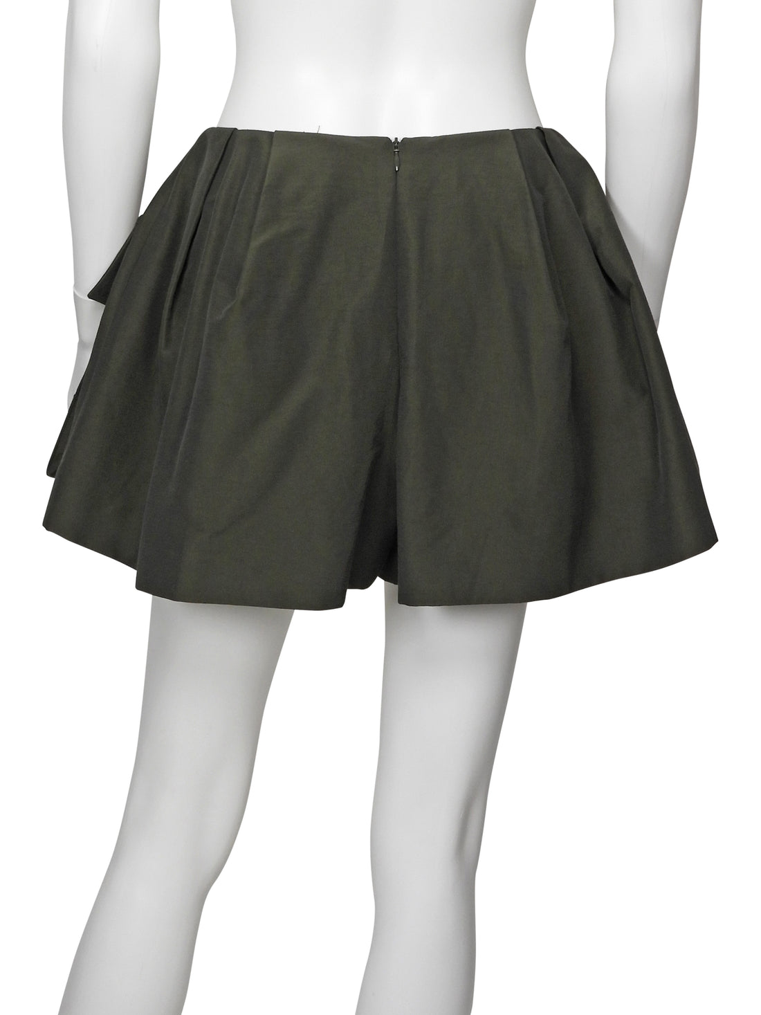 Sacai Army Green Cargo Mini Grosgrain Flare Skort - XS / 1