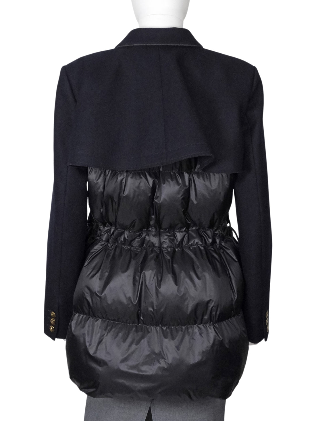 Sacai Navy Wool Melton Nylon Puffer Combo Jacket - JP 3 / L