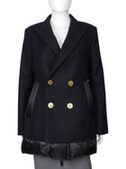 Sacai Navy Wool Melton Nylon Puffer Combo Jacket - JP 3 / L
