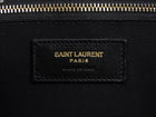 Saint Laurent Black Chevron Leather Large Envelope Flap Bag