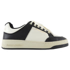 Saint Laurent SL/61 Black and White Leather Lace Up Low Top Sneakers - 37