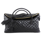 Saint Laurent Black Leather Quilted Large ES Travel Overnight Bag