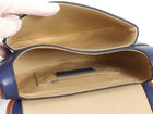 See by Chloe Navy and Tan Brown Leather Gold Chain Mara Saddle Crossbody Bag