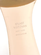 Stuart Weitzman Nearly Nude Desertros Metallic Suede Leather Stiletto Sandals - US 8.5