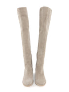 Stuart Weitzman Stone Beige Suede Rocker Chic Over Knee Boots - 8.5