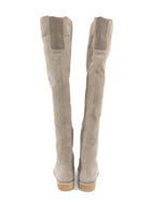 Stuart Weitzman Stone Beige Suede Rocker Chic Over Knee Boots - 8.5
