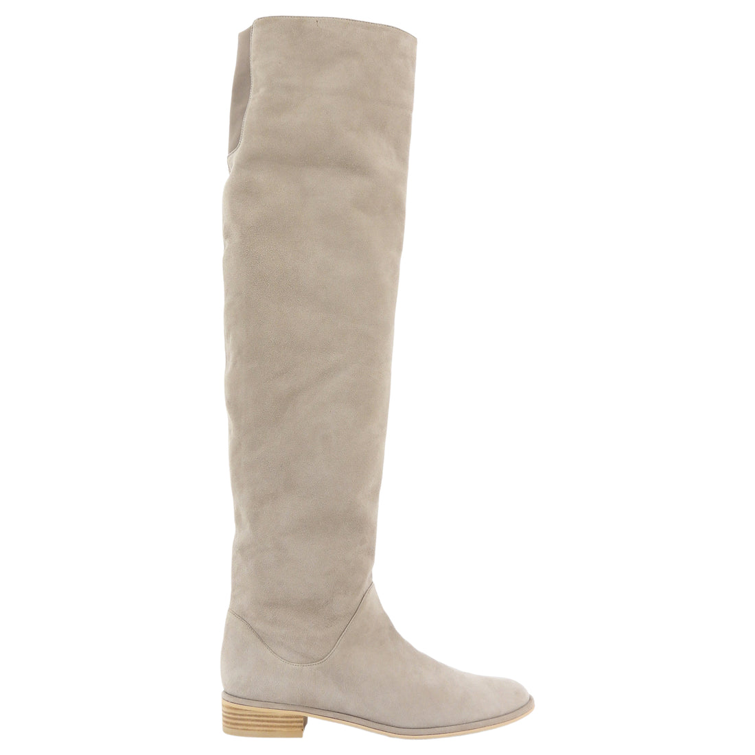 Stuart Weitzman Stone Beige Suede Rocker Chic Over Knee Boots - 8.5