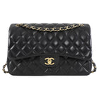 Chanel Black Chanel Classic Lambskin Jumbo Double Flap Bag GHW