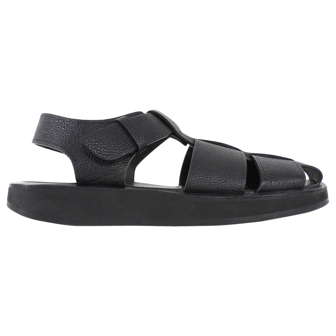 The Row Fisherman Leather Sandals Black - 37