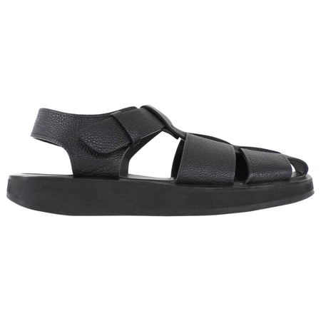 The Row Fisherman Leather Sandals Black - 37