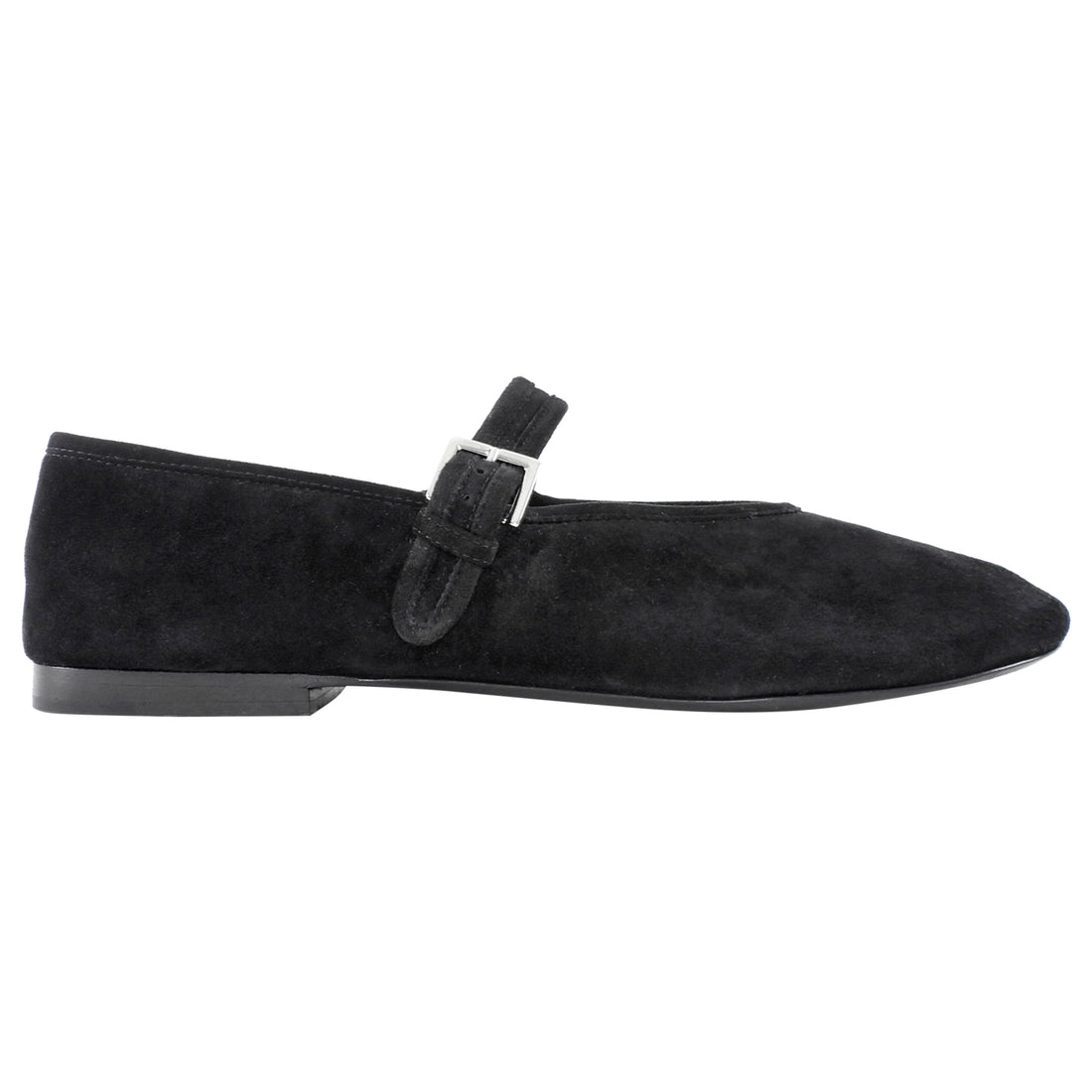 The Row Boheme Black Suede Mary Jane Flat Shoes - 36.5