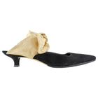 The Row Black Suede Coco Mule Kitten Heels - 37.5