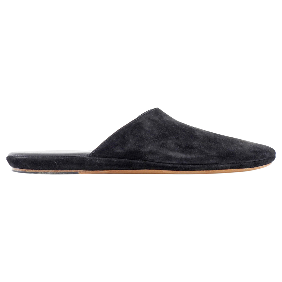 The Row Black Suede Franco Flat Slippers - 36.5