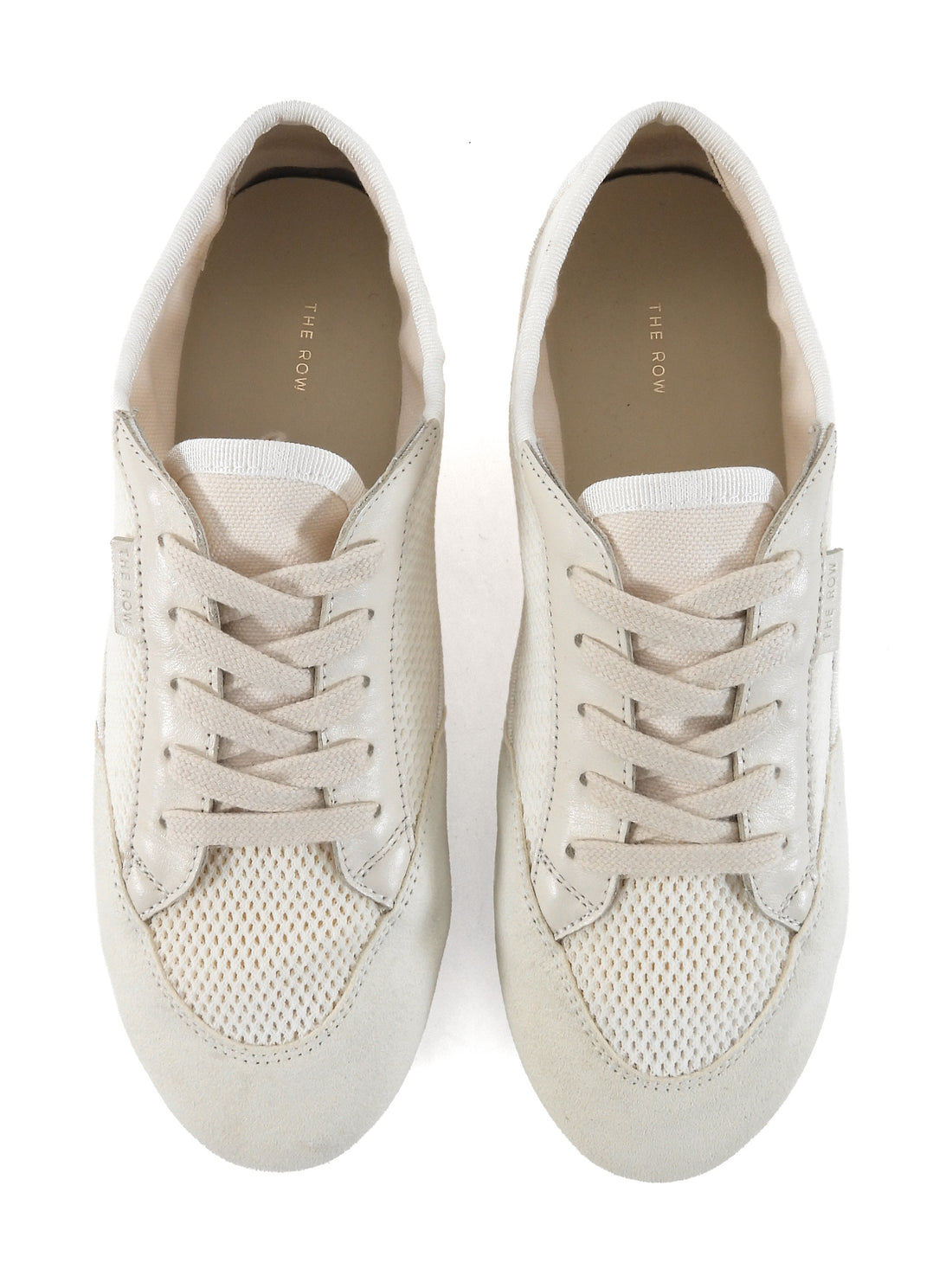 The Row Ivory Bonnie Mesh canvas and Nubuck Sneaker - 37