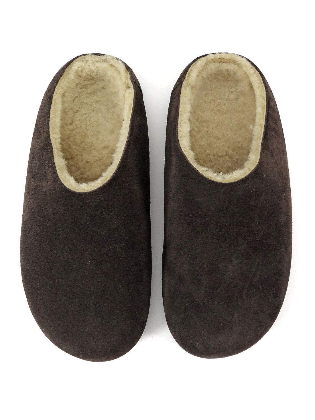 The Row Hudson Dark Brown Suede Shearling Slipper Shoes - 37.5 (fits like 7)