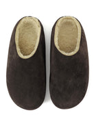 The Row Hudson Dark Brown Suede Shearling Slipper Shoes - 37.5 (fits like 7)