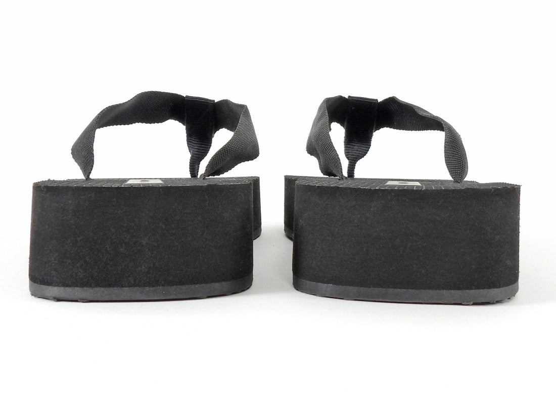 The Row Black Grosgrain Thong Rubber Platform Dune Sandals - 36