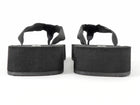The Row Black Grosgrain Thong Rubber Platform Dune Sandals - 36