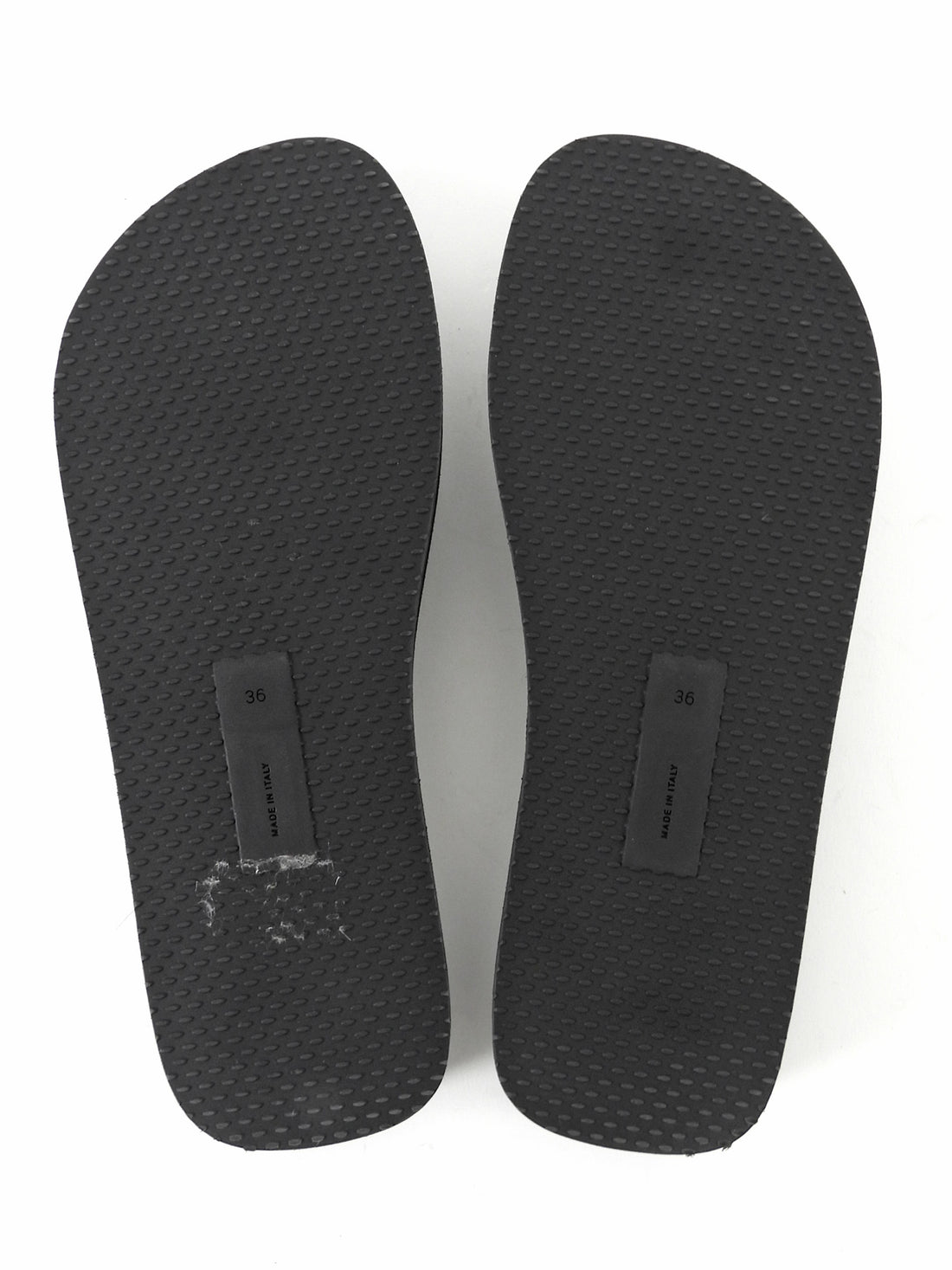 The Row Black Grosgrain Thong Rubber Platform Dune Sandals - 36