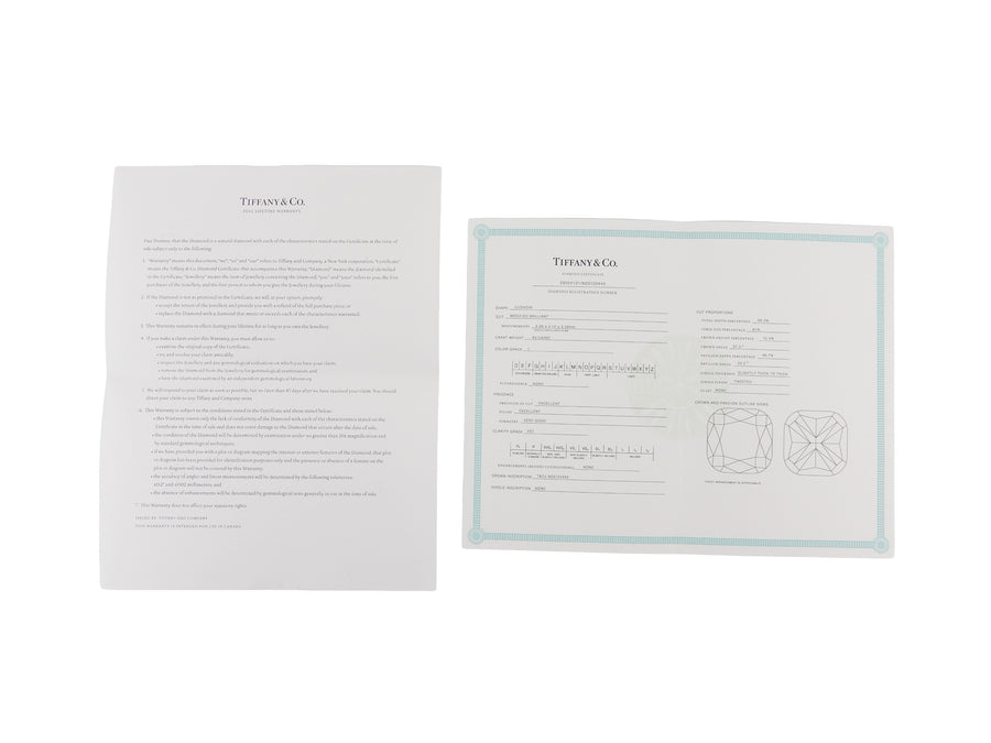 Tiffany & Co. Platinum Cushion Cut Brilliant Soleste Double Halo Engagement Ring - 4.75 / 15.5