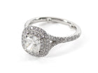 Tiffany & Co. Platinum Cushion Cut Brilliant Soleste Double Halo Engagement Ring - 4.75 / 15.5