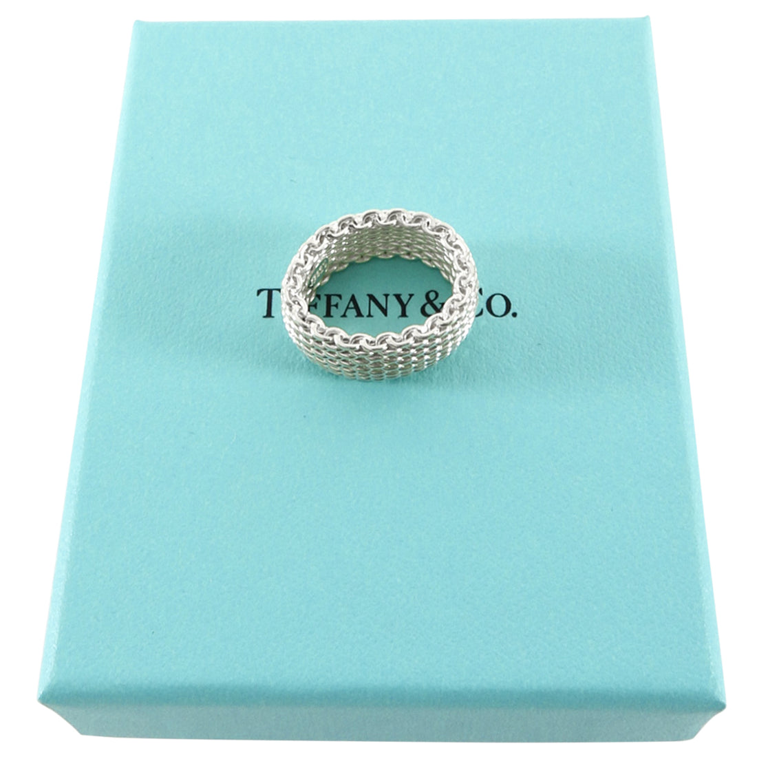 Tiffany & Co. Sterling Silver Mesh Somerset Ring - 6.5