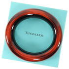 Tiffany  Co. Red Black Marbled Elsa Perretti Lacquer Bangle - M