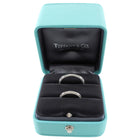 Tiffany & Co. Together Milgrain Platinum Two Band Couples Set - 3mm, Size 5 + 4mm, Size 10