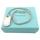 Tiffany and Co. Sterling Silver Bead Chain Dog Tag Necklace
