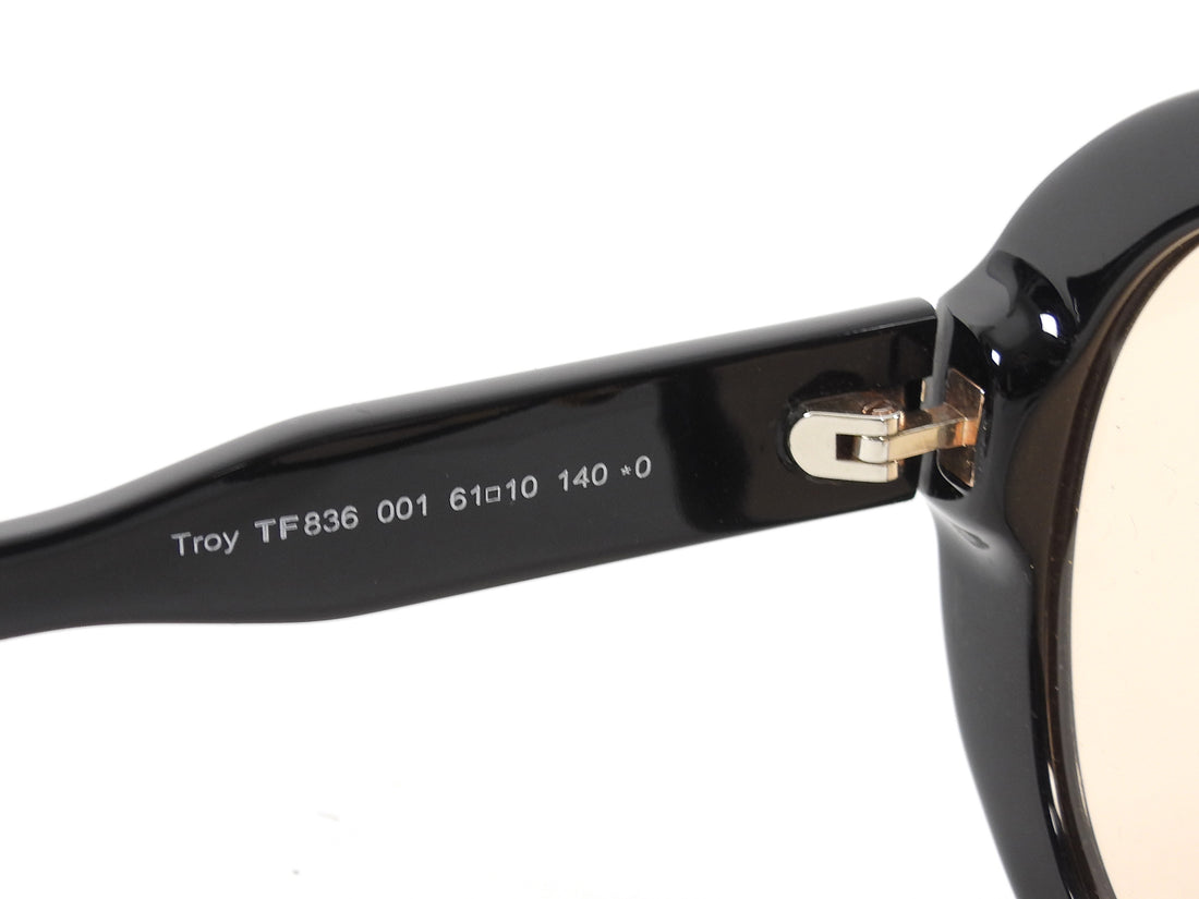 Tom Ford Black Troy Aviator Sunglasses TF836 001