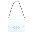 Tory Burch Pastel Blue Robinson Croc Embossed Leather Convertible Shoulder Bag