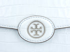 Tory Burch Pastel Blue Robinson Croc Embossed Leather Convertible Shoulder Bag