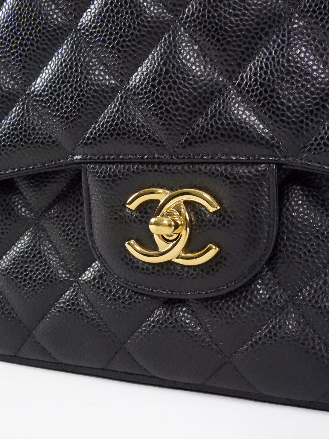Chanel Black Classic Caviar Jumbo Double Flap Bag GHW