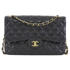Chanel Black Classic Caviar Jumbo Double Flap Bag GHW