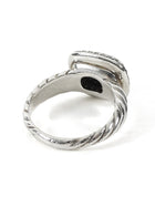 David Yurman Sterling Silver Albion Onyx Diamond Halo Ring - 6