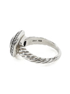 David Yurman Sterling Silver Albion Onyx Diamond Halo Ring - 6
