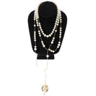 Vivienne Westwood Broken Pearl Lariat Necklace with Orb