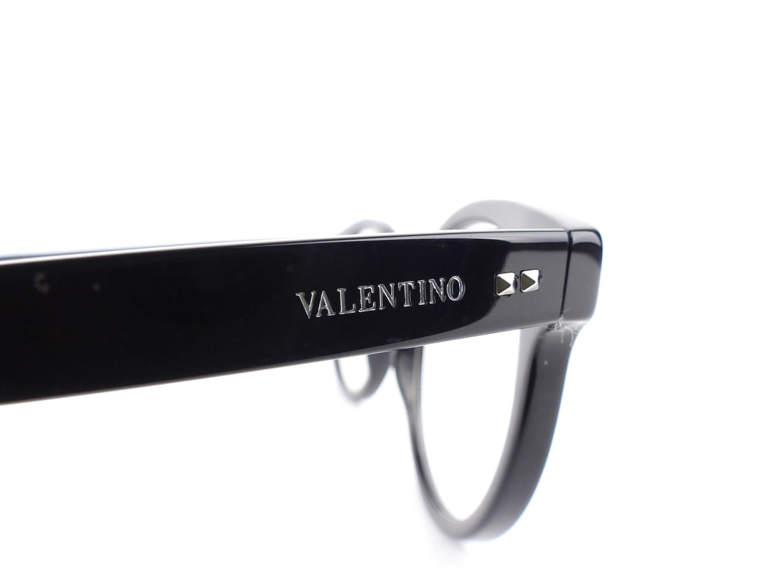 Valentino Black Clear and Blue Clip-On Convertible Lense Rhinestone Sunglasses Eyewear