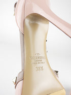 Valentino Blush Pink and Taupe Patent Leather Rockstud Stiletto Heel Pumps - 38.5