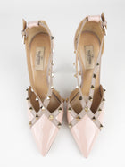 Valentino Blush Pink and Taupe Patent Leather Rockstud Stiletto Heel Pumps - 38.5