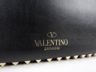 Valentino Garavani Black Leather Rockstud Medium Trapeze Tote Bag