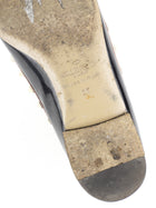 Valentino Garavani Black Patent and Blush Leather Rockstud Pointed Ballerina Flats - 36 EU