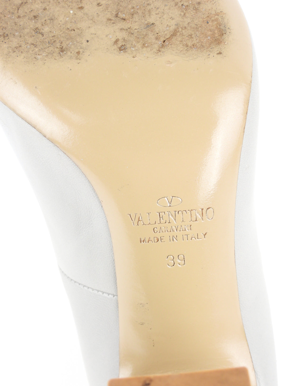 Valentino Garavani Grey Leather Block Heel Round Toe Tango Pumps - 39 EU
