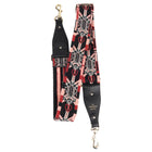 Valentino Multicolor Pink, Red and Black Embroidered Rockstud Guitar Bag Strap