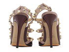 Valentino Burgundy Patent and Leather 110mm Cage Rock Stud Heels - 37.5