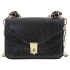 Valentino Black Aged Leather Enamel Panther Heads Chain Flap Bag Mini