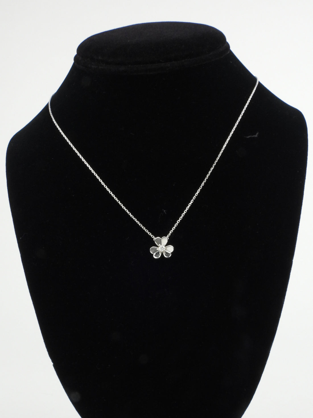 Van Cleef and Arpels 18K White Gold and Diamond Mini Frivole Pendant Necklace