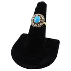 Antique Victorian 14k Turquoise Diamond Cluster Ring - 6